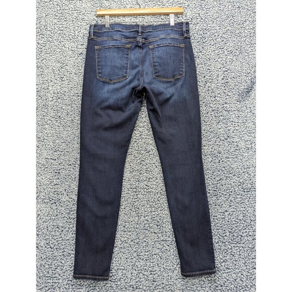 Frame Denim Le Skinny De Jeanne Jeans Size 31 Crop Ankle Wellington Dark Wash - Picture 2 of 14